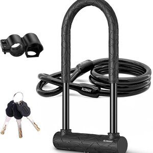 Heavy Duty Bike U Lock - Super Strong 12 Ton Shear, 20mm U Shape Lock Anti-Theft